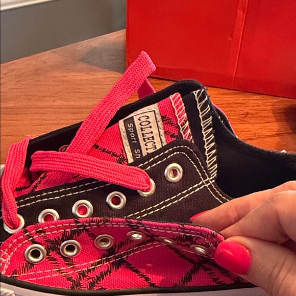 Collection O Kids Pink Plaid Low-Top Sneakers - Picture 8 of 8